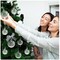 12 Glass Ball Christmas Ornaments Christmas Hanging Ornament in Clear Shiny Iridescent Clear Glass Christmas Tree Ball Bauble Blown Glass Balls (2.36 in, 2.76 in) for Party Decoration